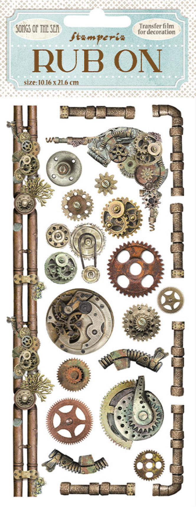 Stamperia Songs of the Sea Mechanisms and Pipes Rub-On